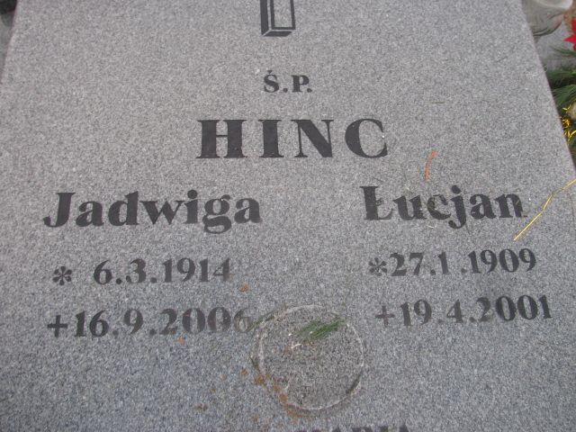 Grób Łucjan Hinc