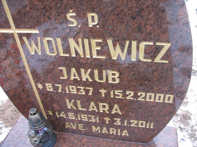 Jakub Wolniewicz 1937 Wągrowiec - Grobonet - Wyszukiwarka osób pochowanych