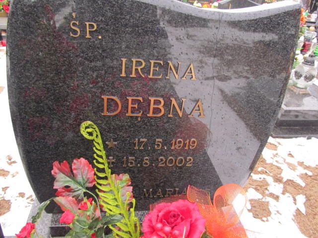 Irena Dębna 1919 Wągrowiec - Grobonet - Wyszukiwarka osób pochowanych
