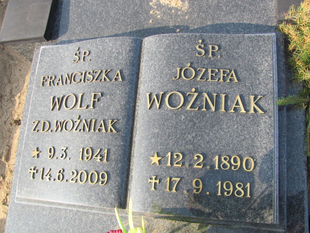 Józefa Woźniak 1890 Wągrowiec - Grobonet - Wyszukiwarka osób pochowanych